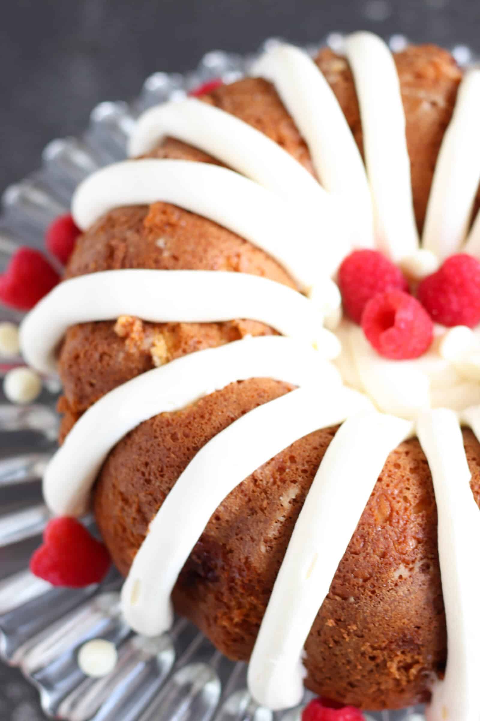 White Chocolate Raspberry Bundt Cake {Nothing Bundt Cakes Copycat}