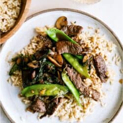 asian beef and snow peas