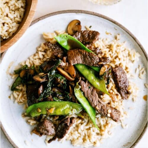 asian beef and snow peas