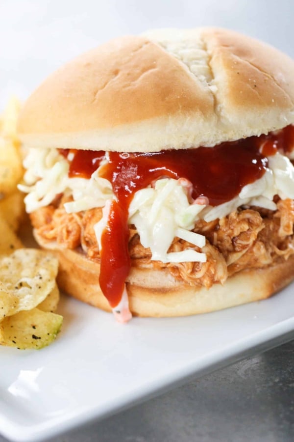 bbq chicken cole slaw sandwich
