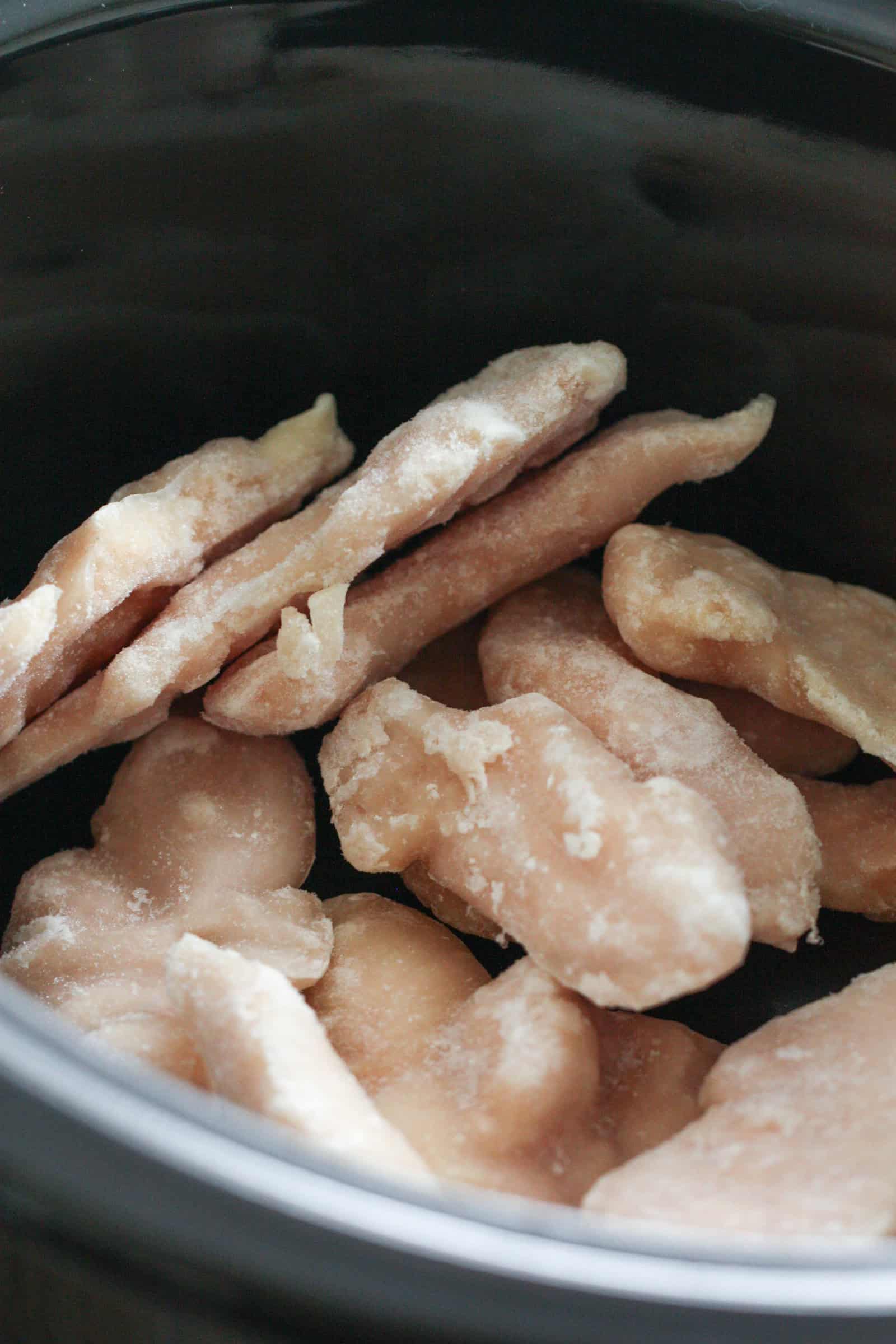 Frozen Chicken Breasts in the slow cooker