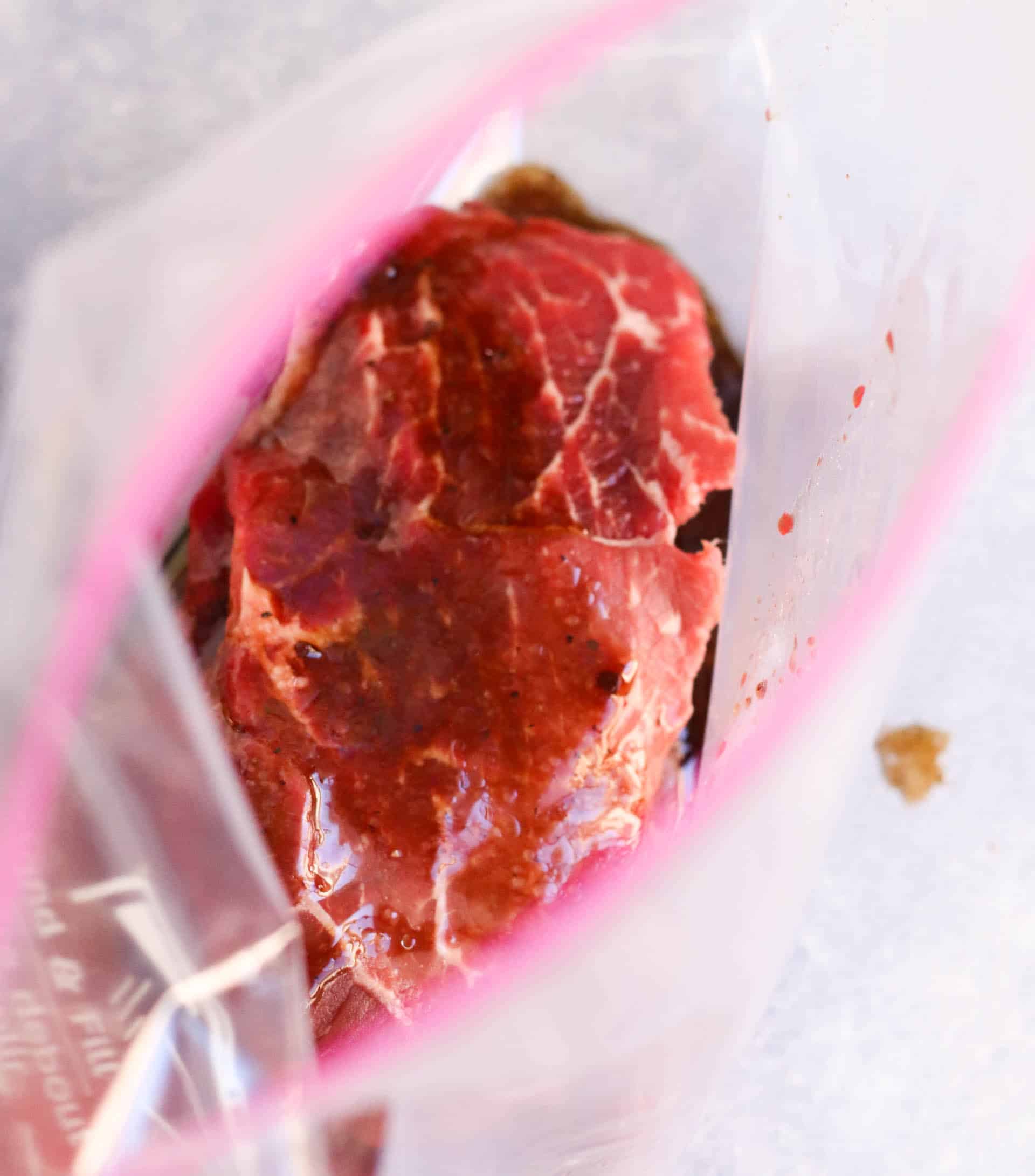 Steak in a ziploc bag