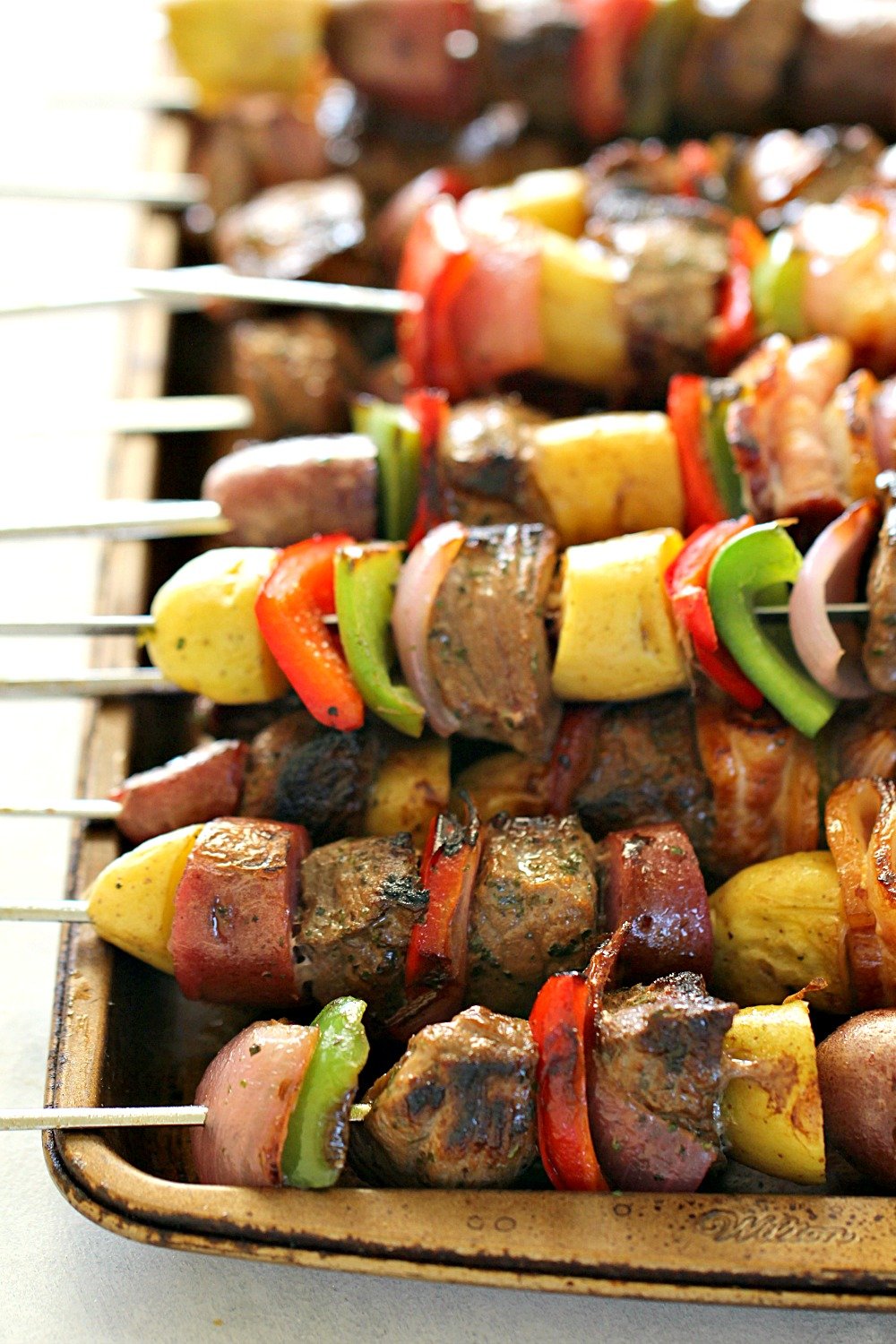 Grilled Marinated Steak and Potato Kabobs
