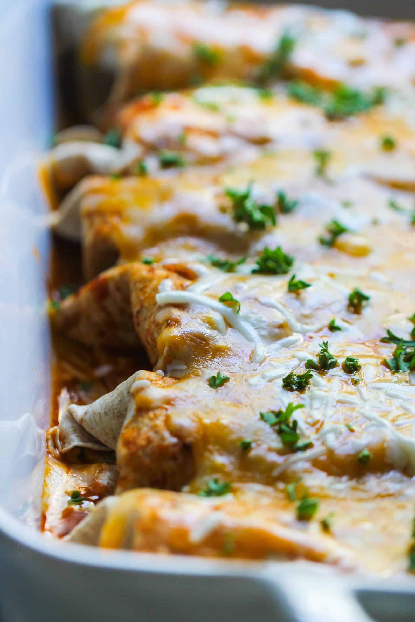 instant pot beef burritos in a pan