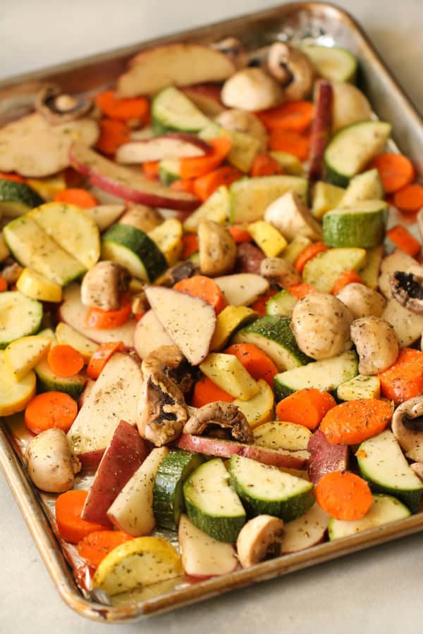 Best Italian Roasted Vegetables on a sheet pan