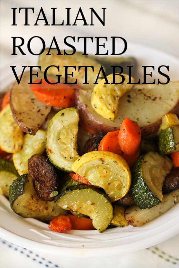 Best Italian Roasted Vegetables on a plate