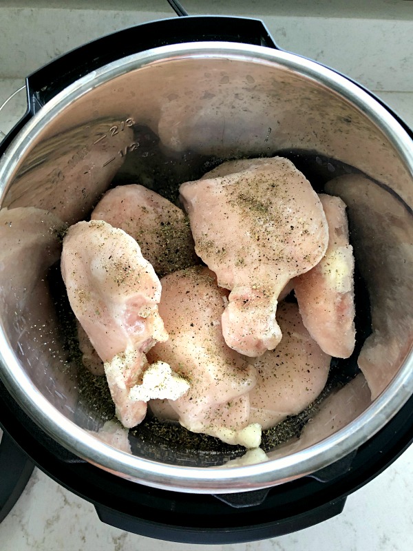 Frozen Chicken seasoned in the Instant Pot