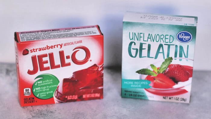 Jello and unflavored gelatin