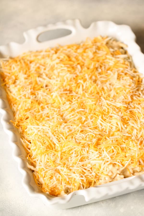 Unbaked Chicken Enchilada Casserole