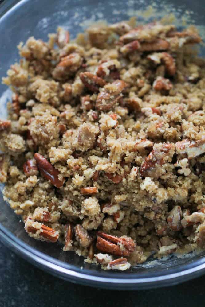 brown sugar topping with pecans to go on top of the sweet potatoes