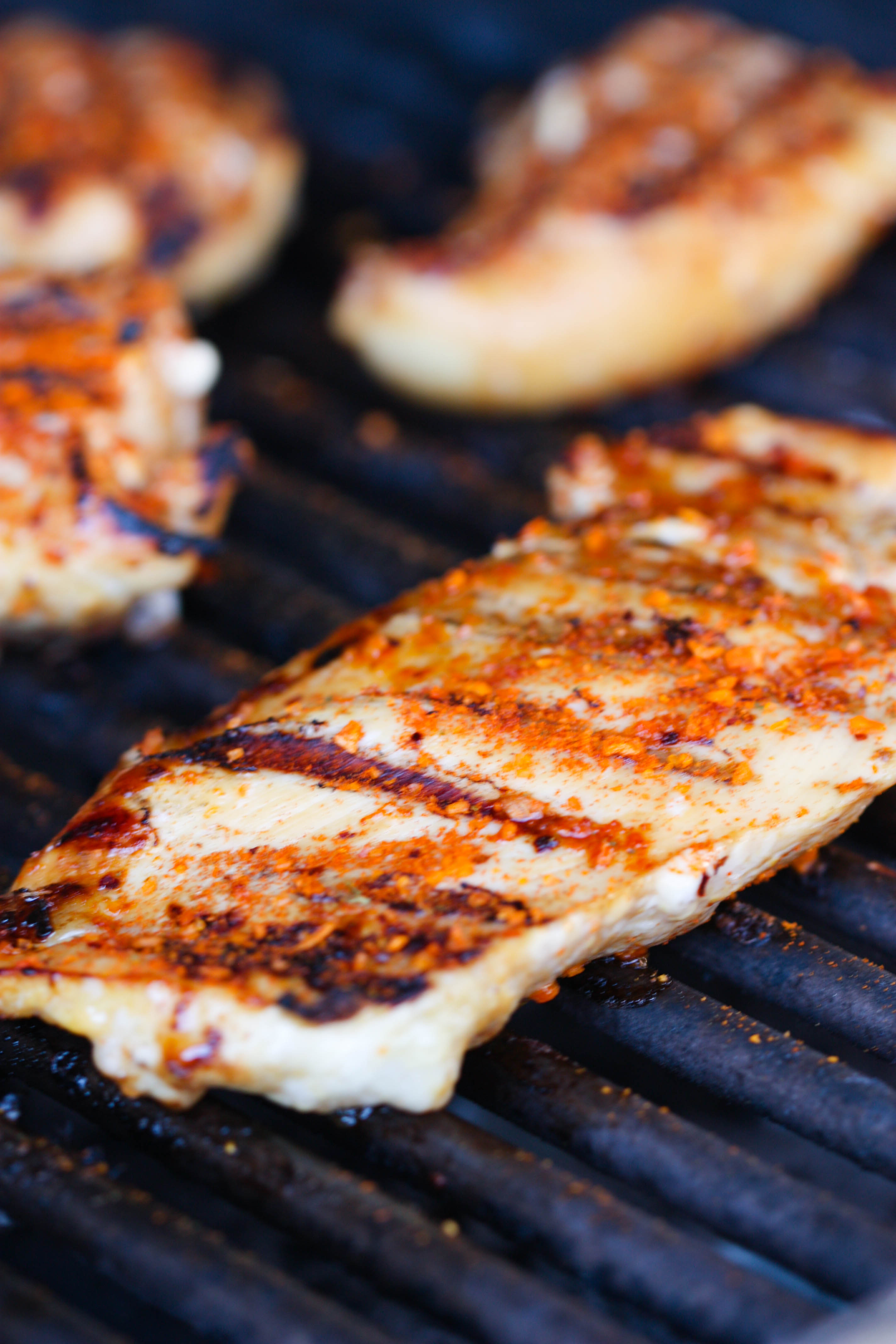 Maple Mountain Dew Grilled Chicken on a grill