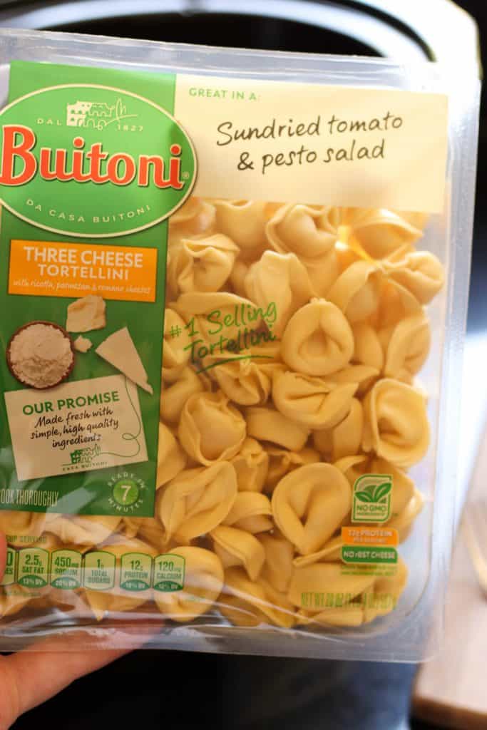 A package of refrigerated tortellini.