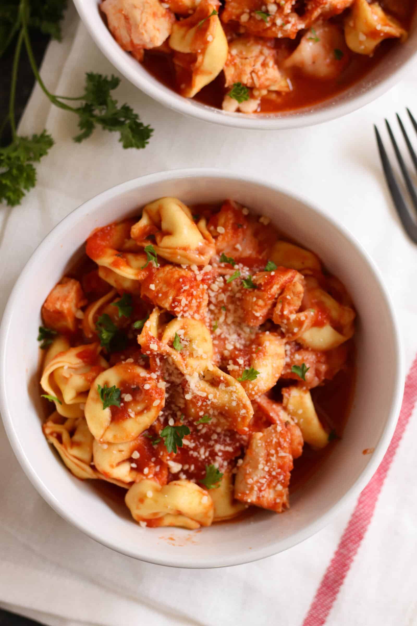 Slow Cooker Cheesy Chicken Tortellini Recipe