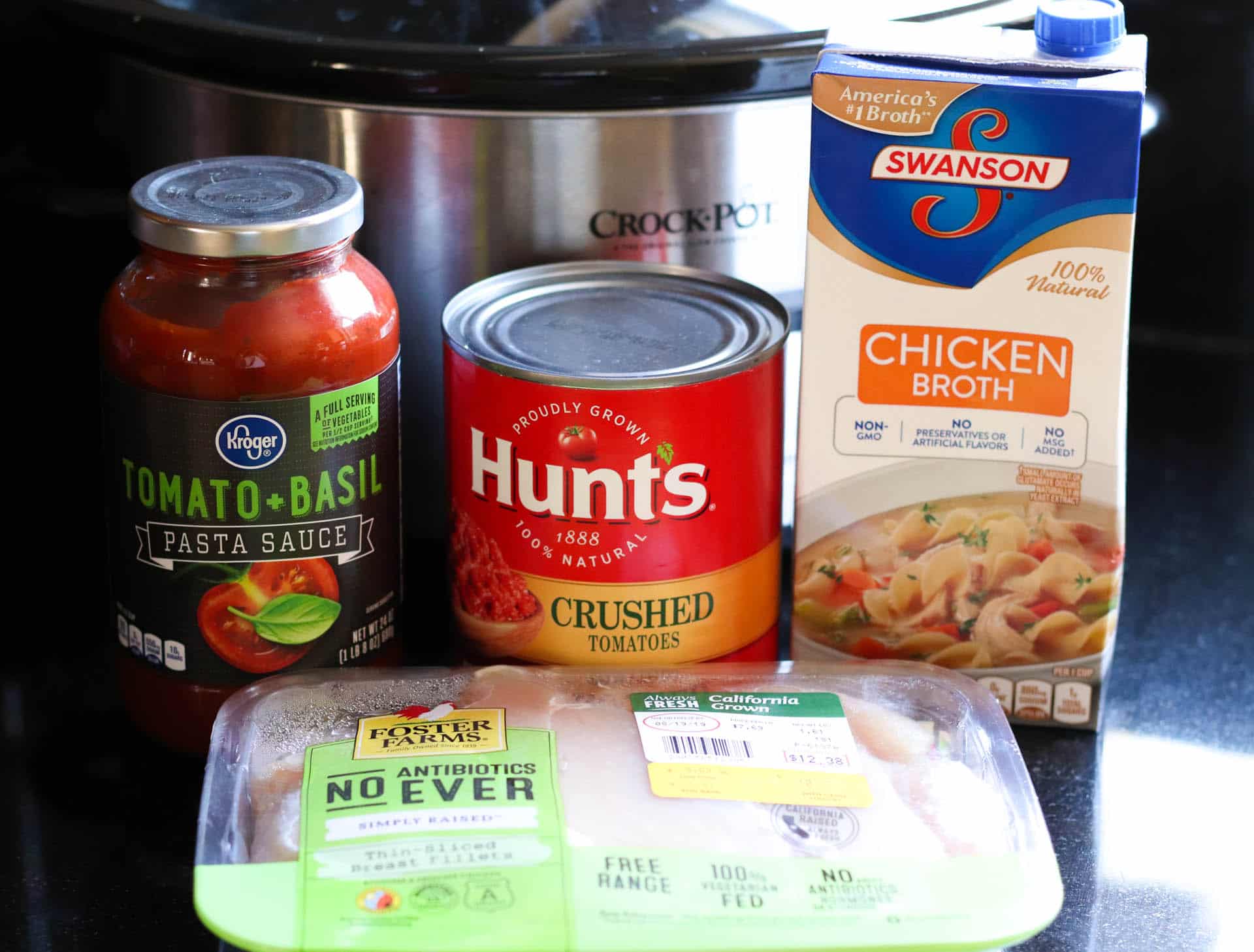 Ingredients for Slow Cooker Cheesy Chicken Tortellini
