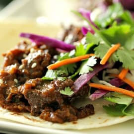 slow cooker korean beef tacos