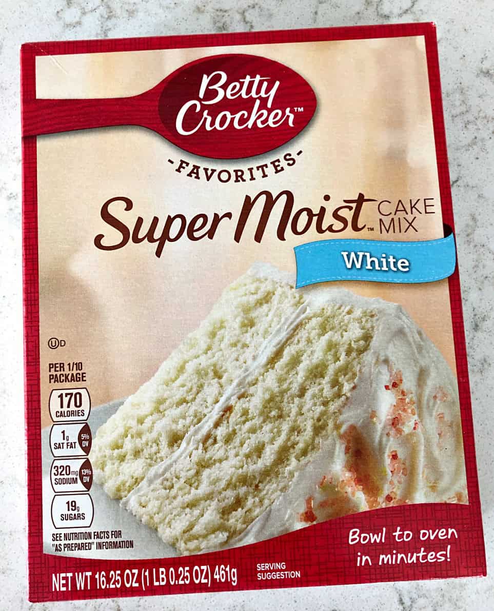 Box of white cake mix