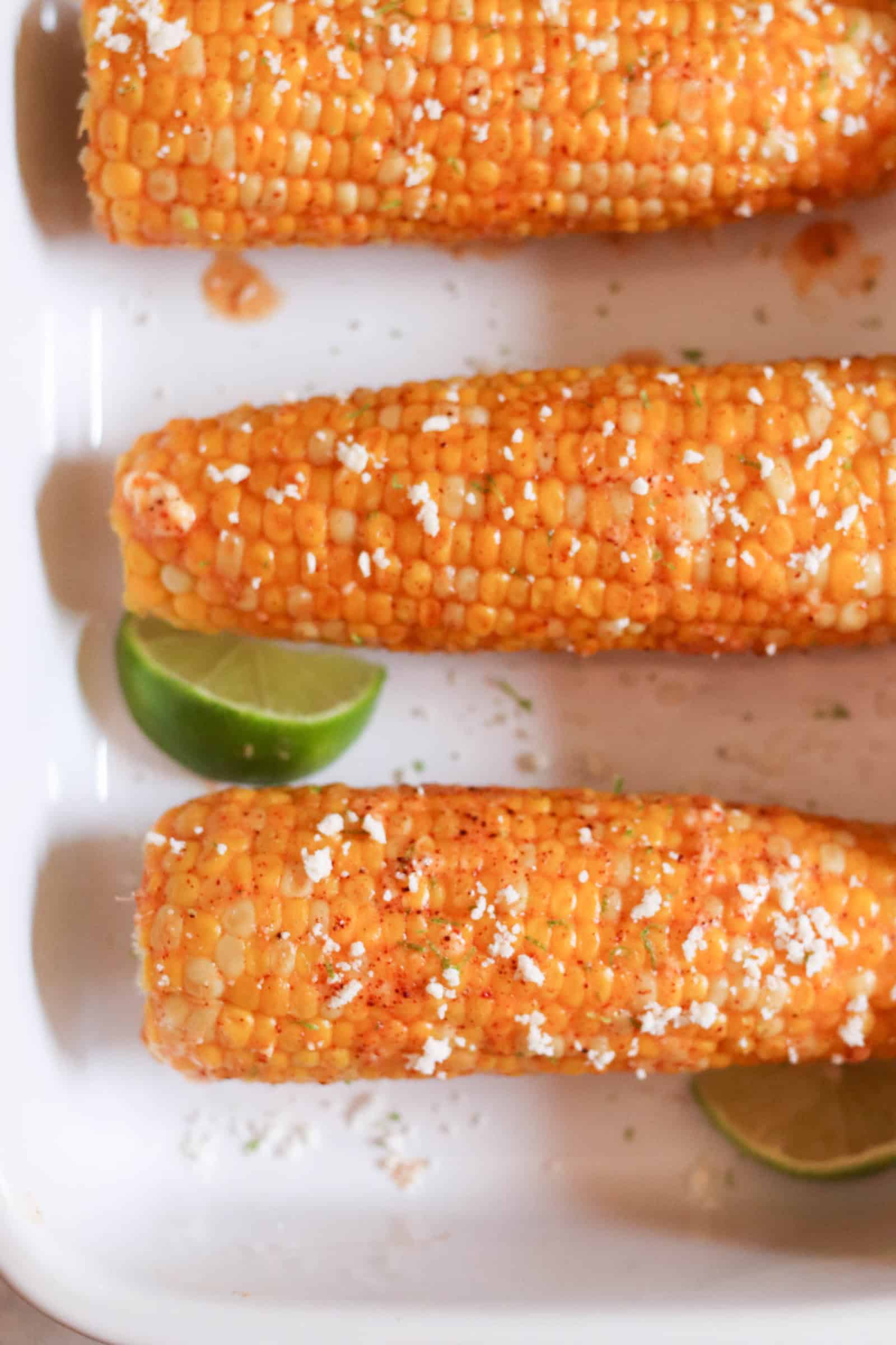 Copycat Disneyland Chile Lime Corn on the Cob in baking dish