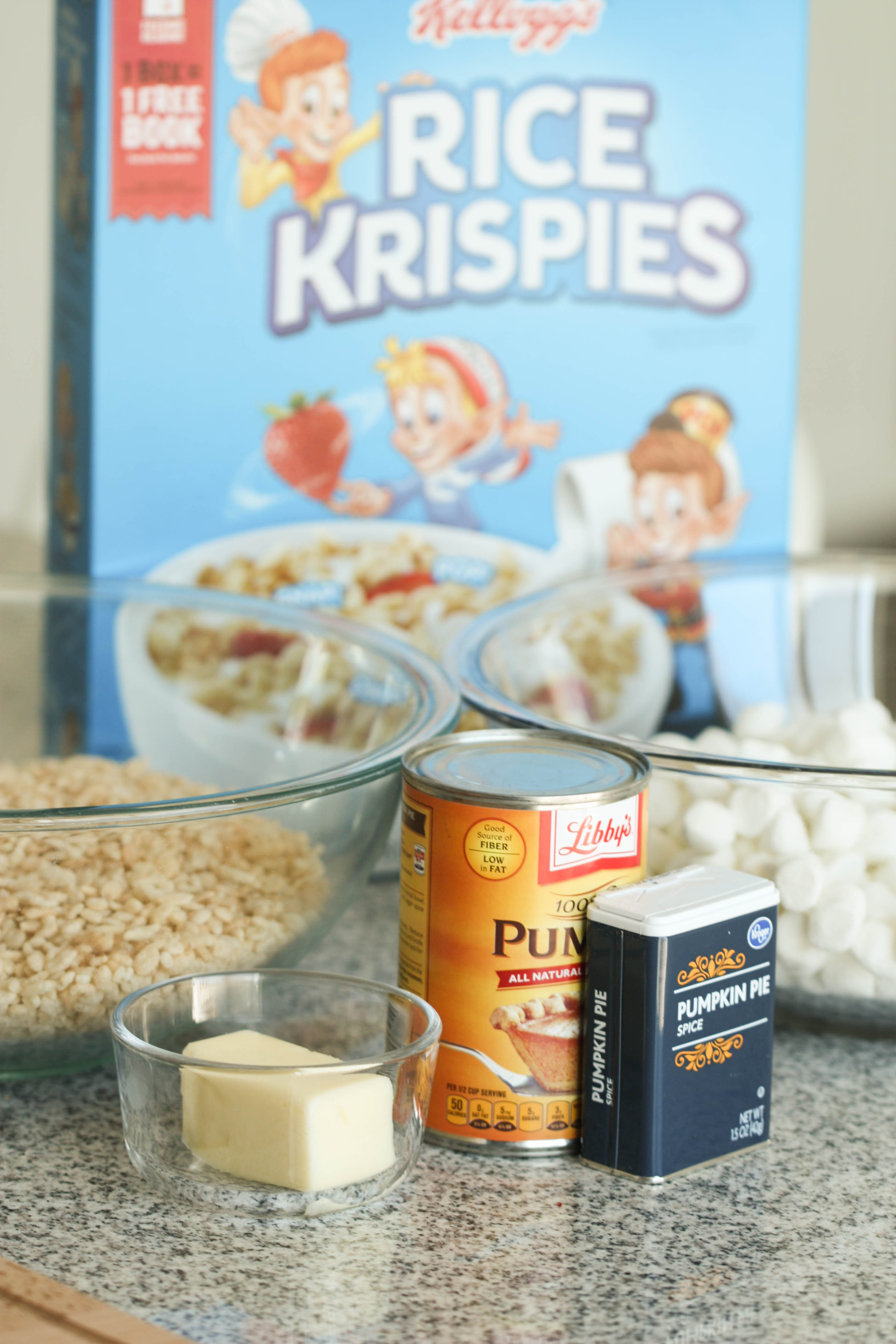 Ingredients for Pumpkin Spice Rice Krispies