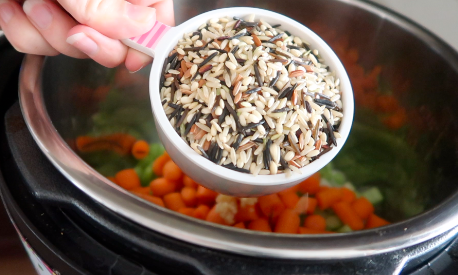 Adding a cup of wild rice to the Instant Pot