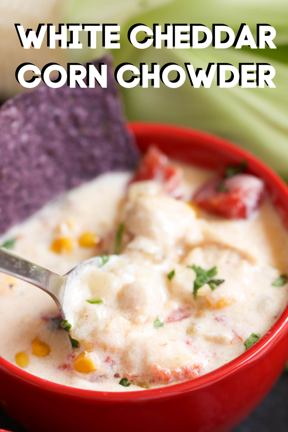 White Cheddar Corn Chowder in a bowl