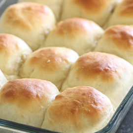 cooked rolls in a pan