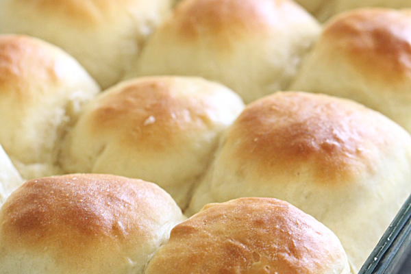 cooked rolls in a pan