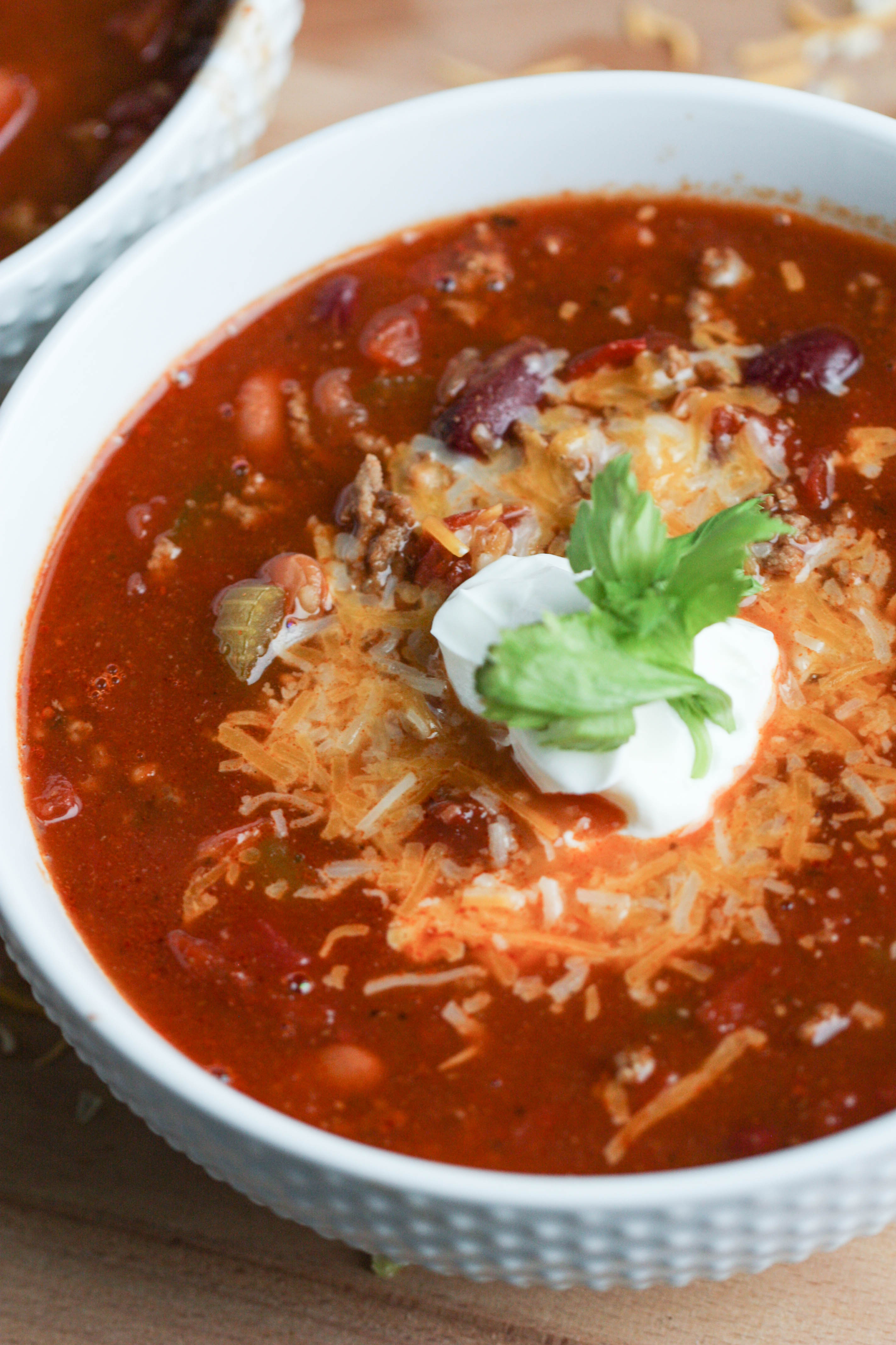 Wendy’s Copycat Chili in a bowl