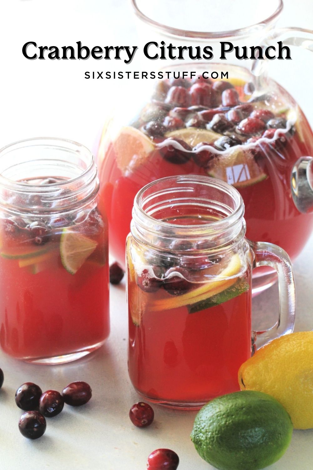 Cranberry Citrus Party Punch in 2 glasses