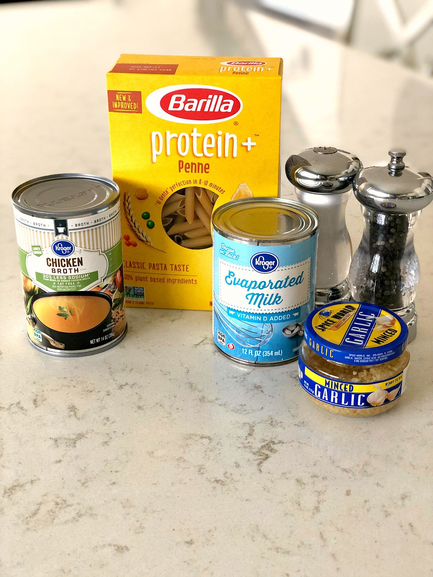 Ingredients for Instant Pot Cheesy Penne Pasta