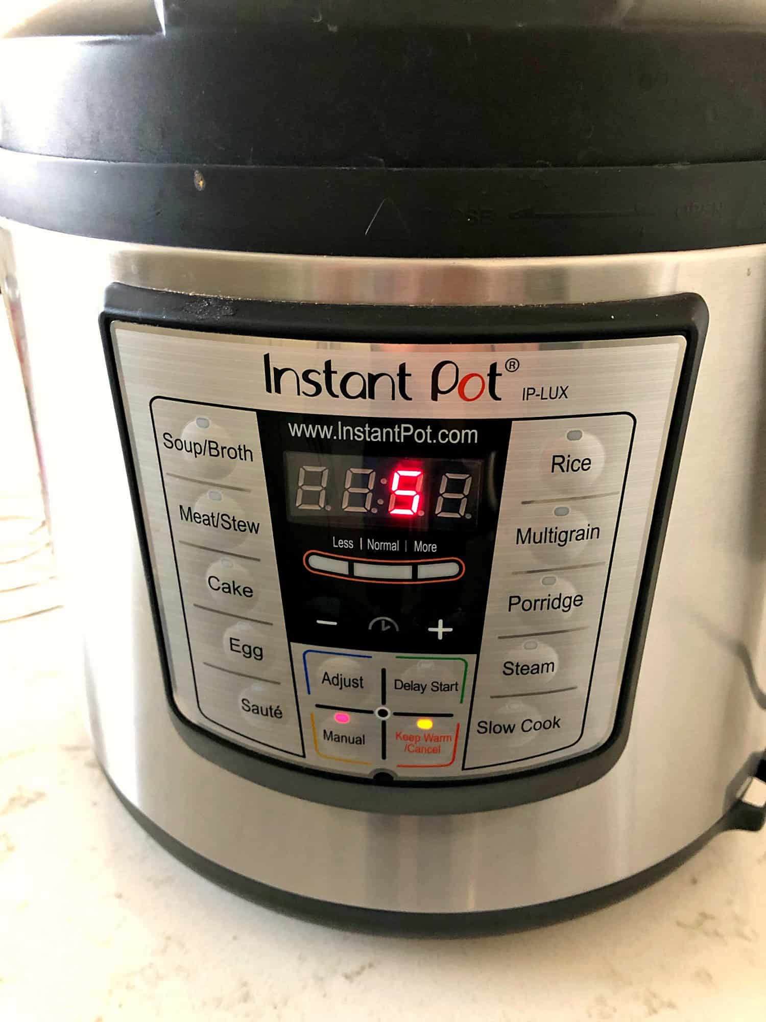 Instant Pot Timer set to 5