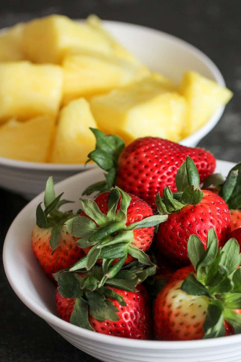 Fresh Pineapple and Strawberries