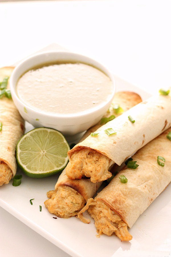 Baked Creamy Chicken Taquitos freezer meal