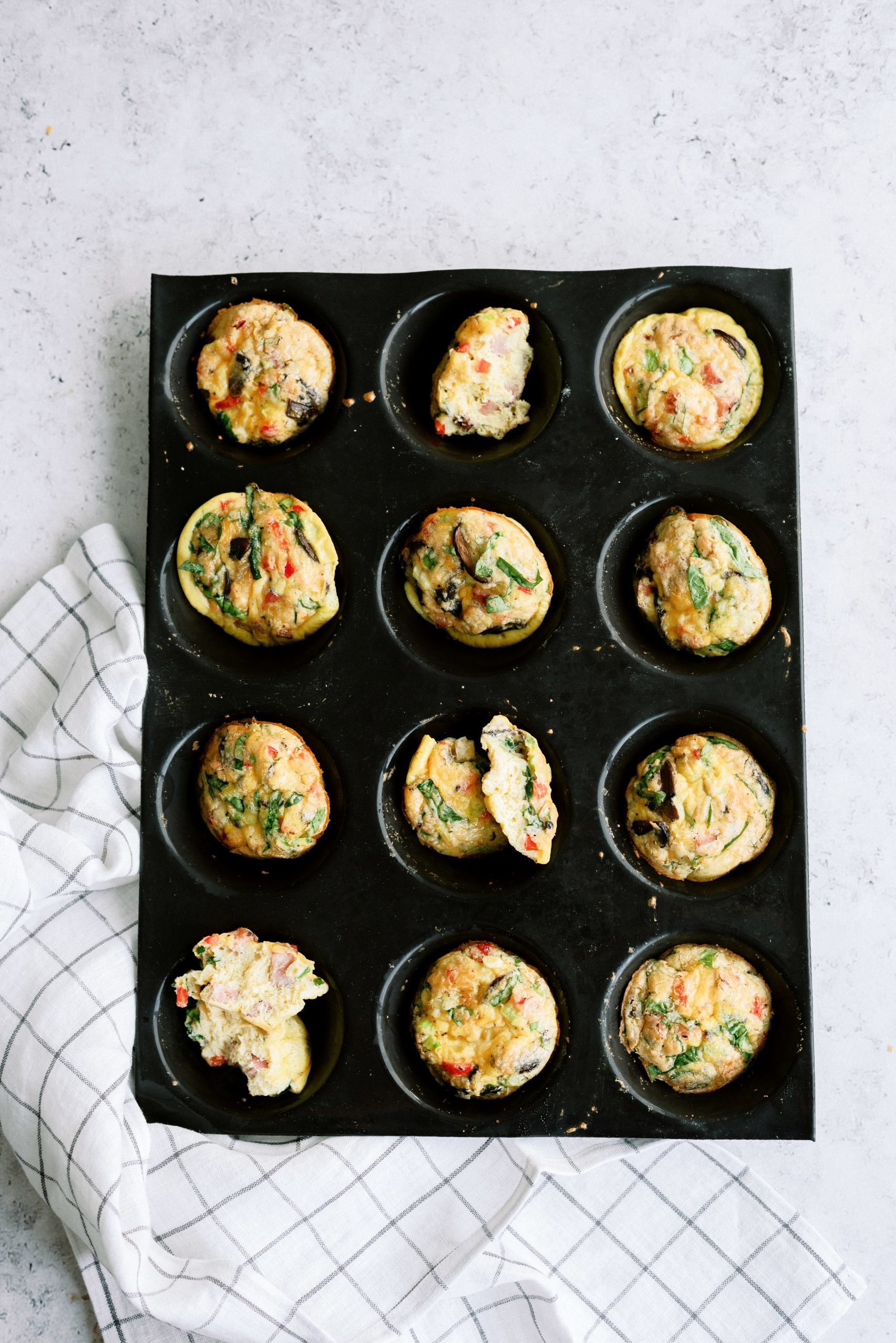 cooked scrambled egg breakfast muffins