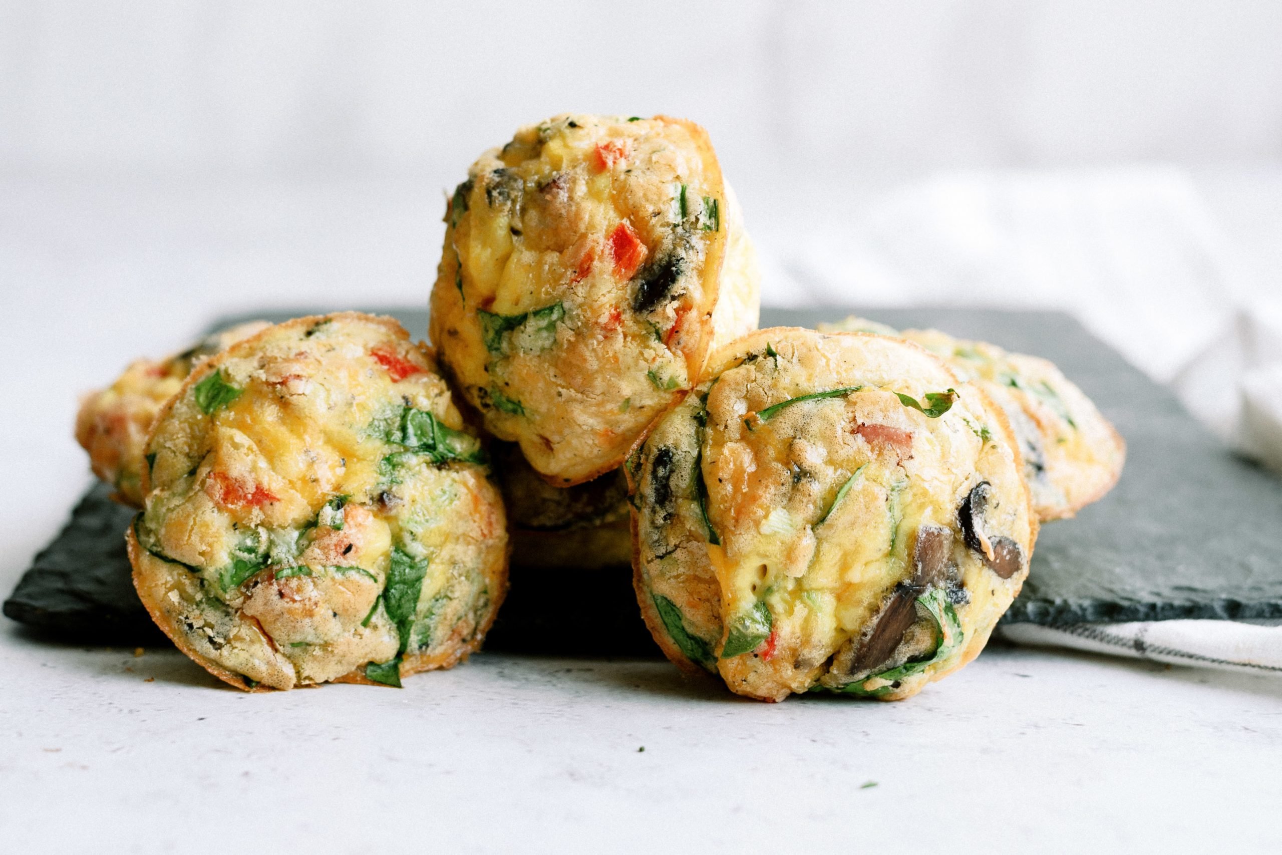 Cooked Scrambled Egg Breakfast Muffins