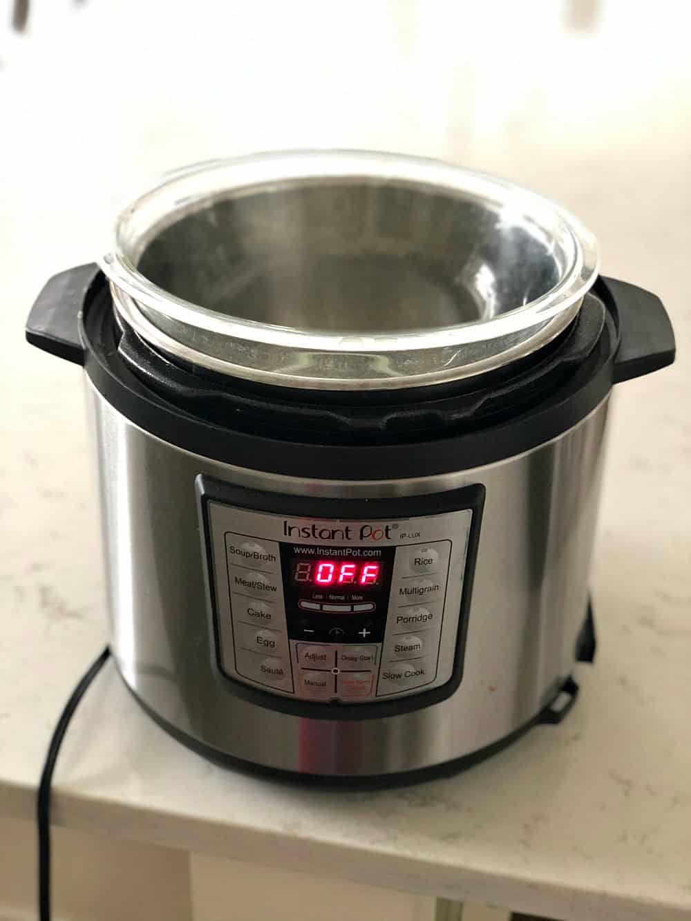 Instant Pot with large glass bowl on top