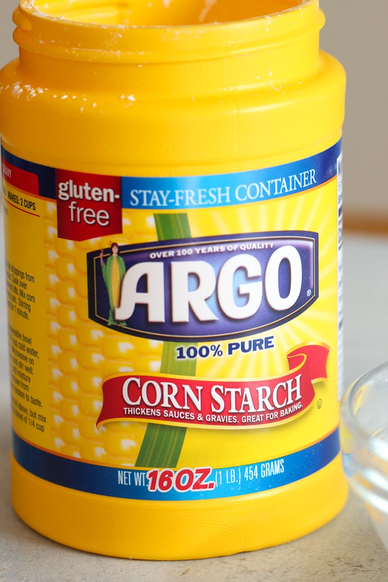 a container of argo corn starch