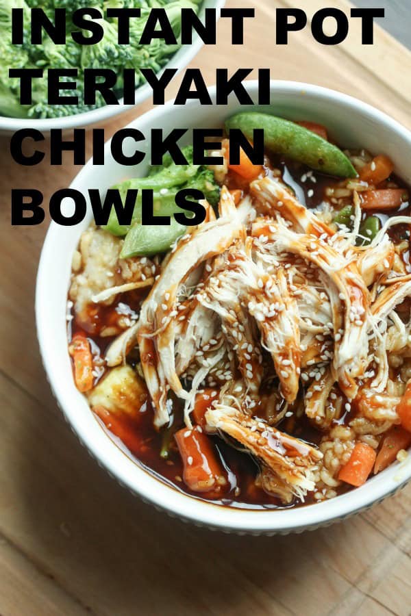 instant pot teriyaki chicken with title text