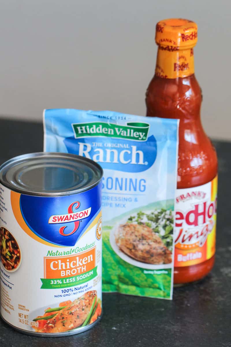 Ingredients for Instant Pot Buffalo Chicken Wraps