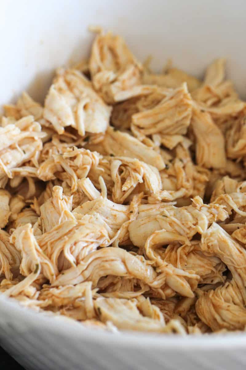 Shredded chicken  in a bowl