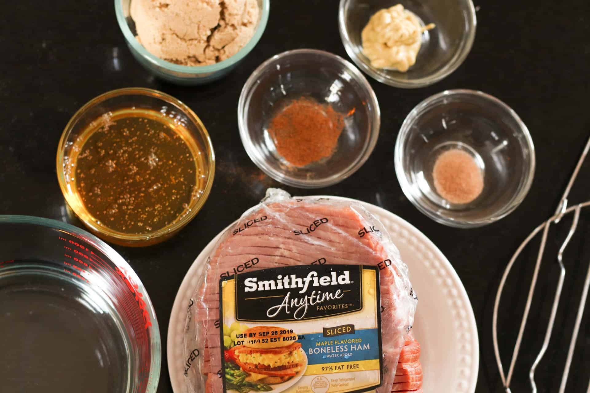 Ingredients for Instant Pot Honey Glazed Ham