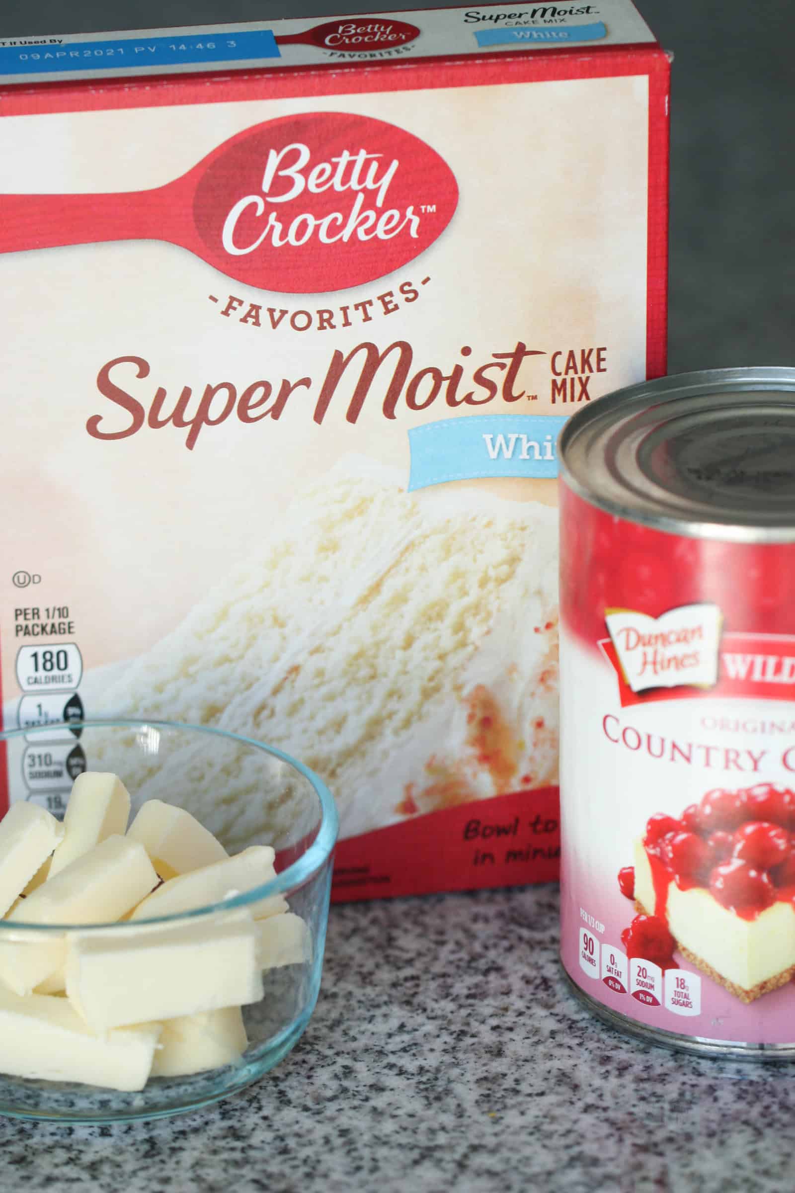 Ingredients for Instant Pot Cherry Dump Cake