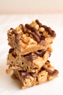 No Bake Peanut Butter Chex Bars