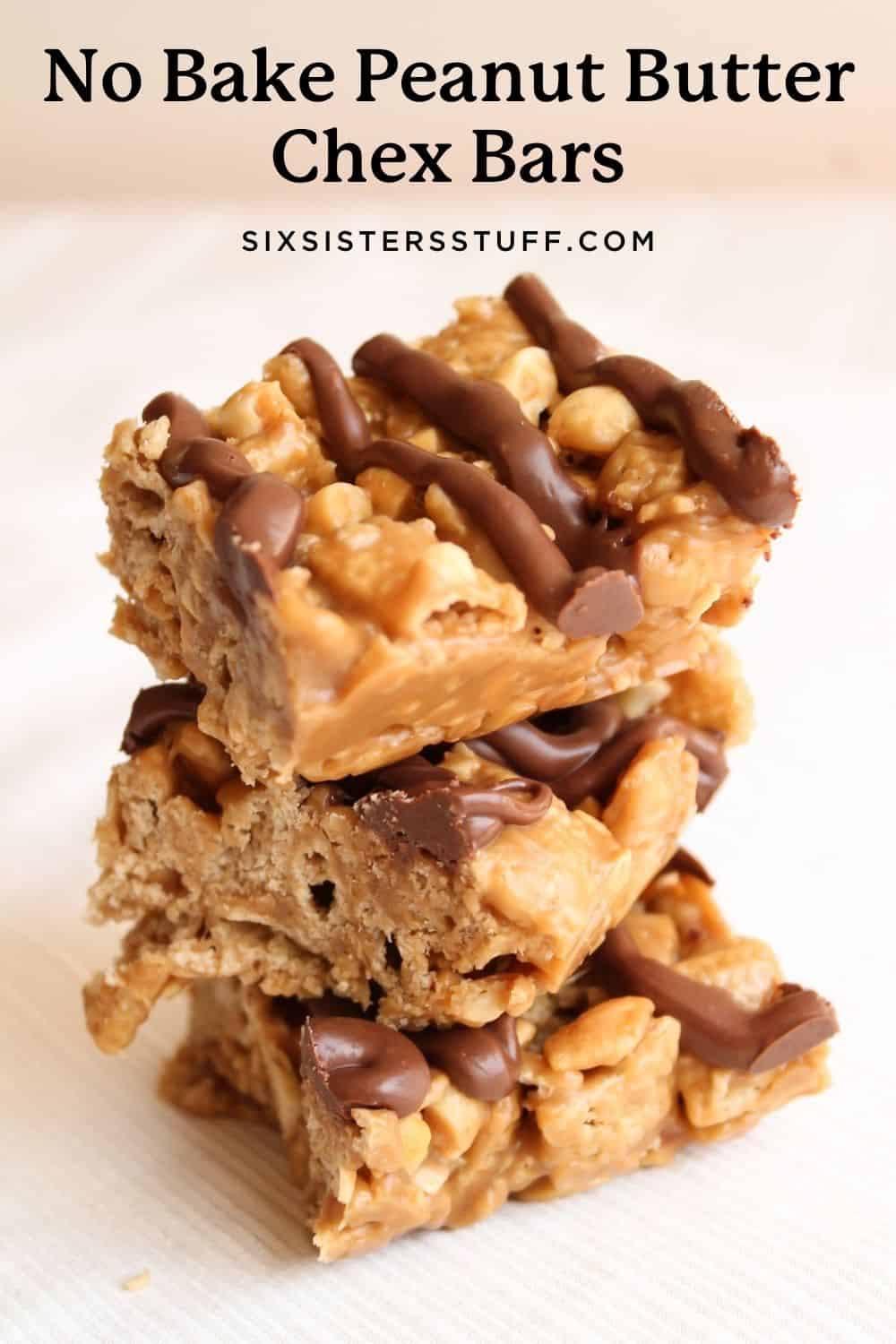 Peanut Butter Chex Bars Pinterest Image