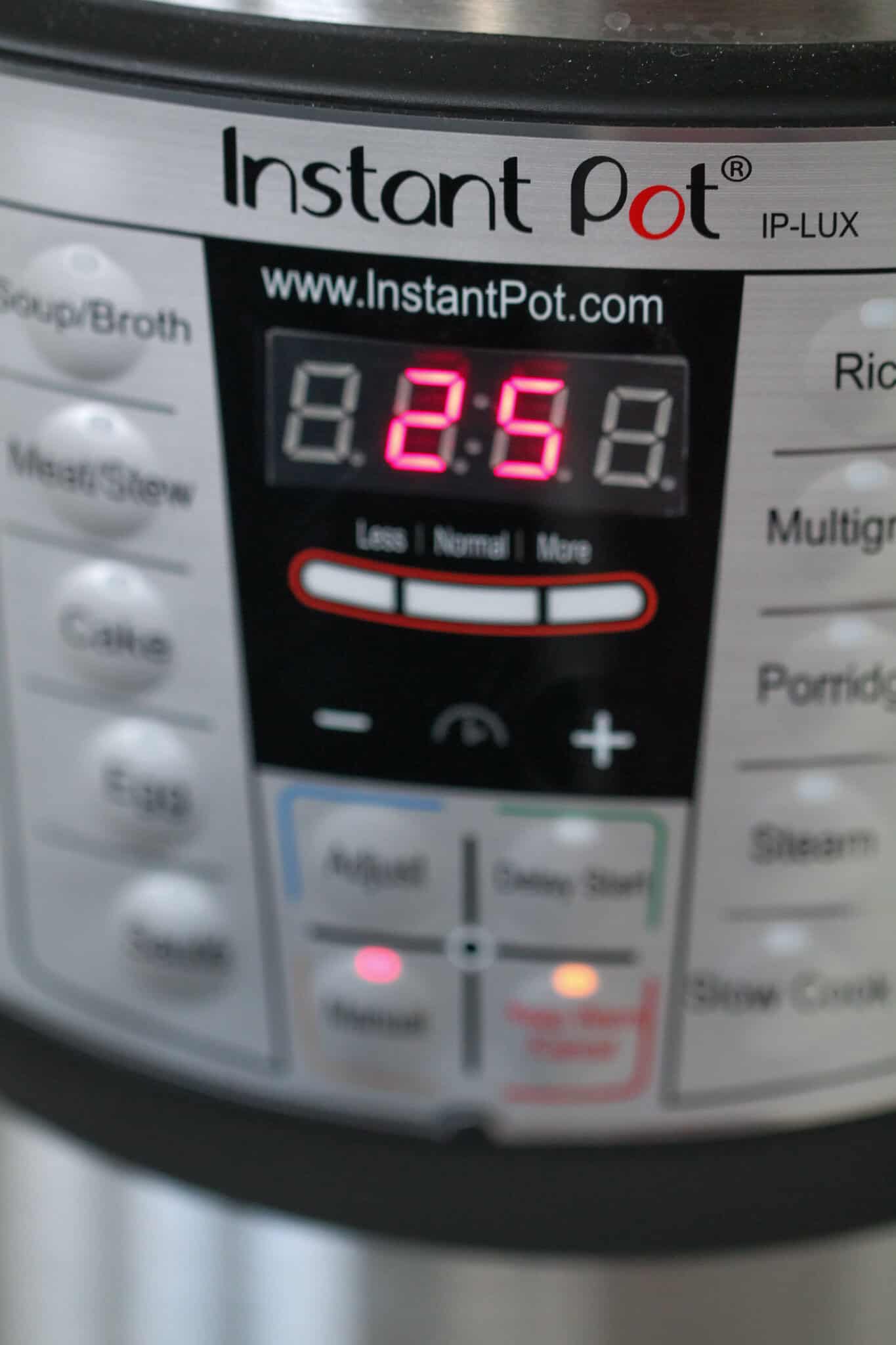 Instant Pot set to 25 minutes