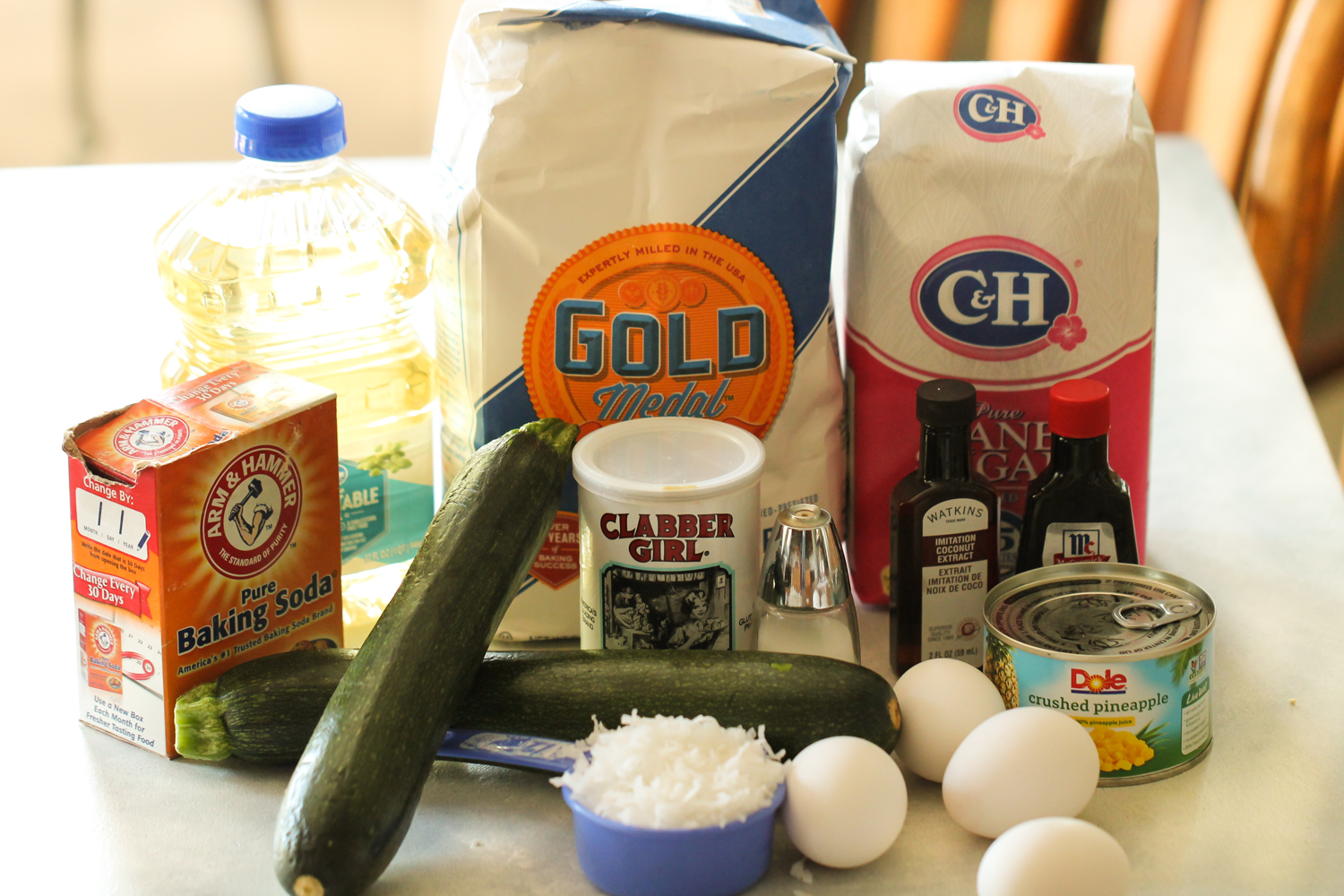 Ingredients for Pina Colada Zucchini Bread 