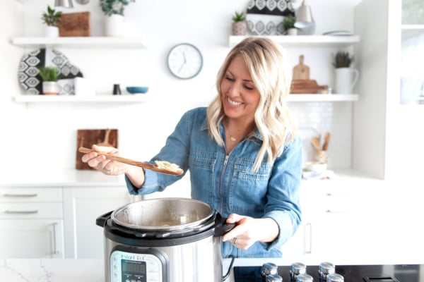 Kristen cooking with an Instant Pot
