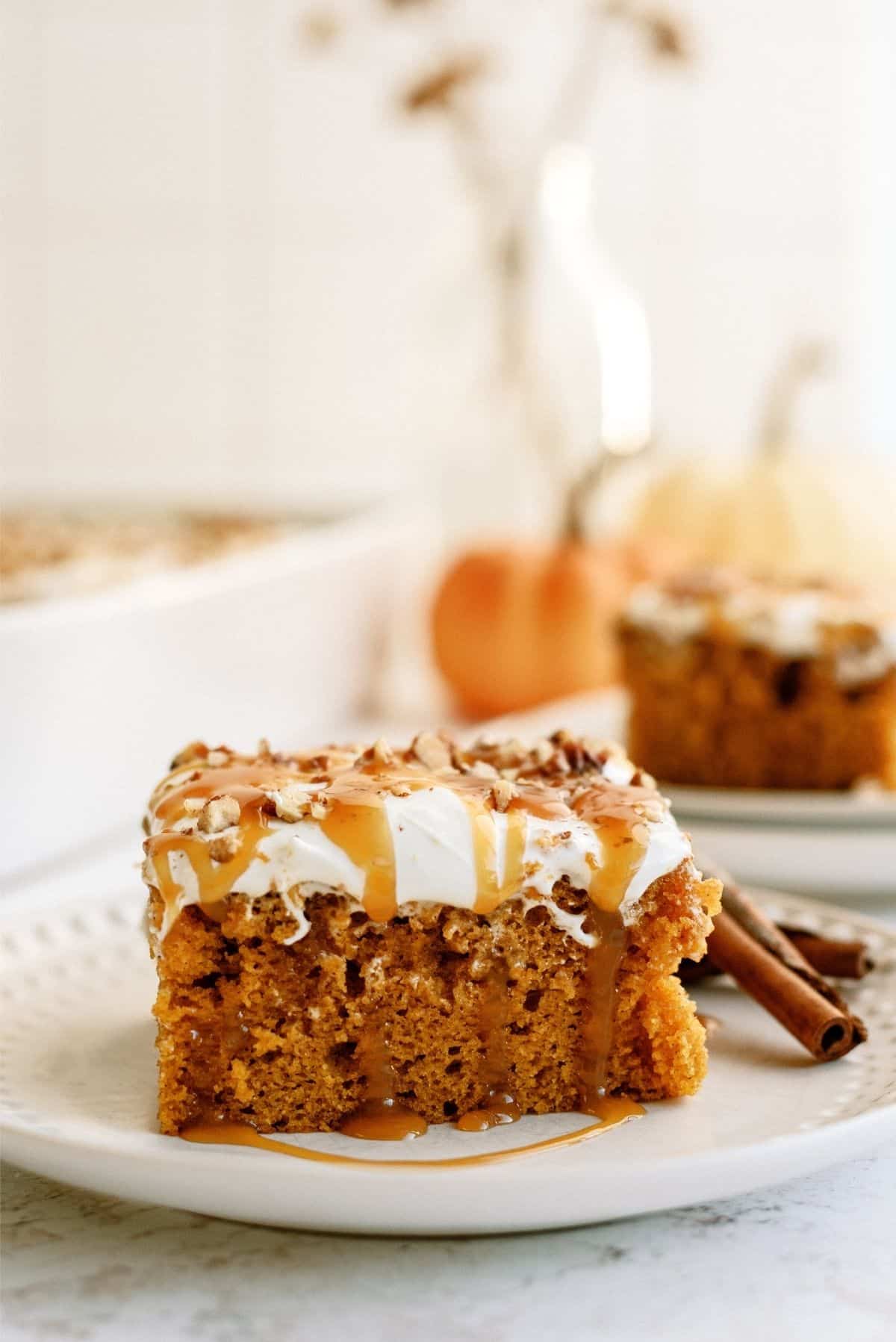 Caramel Pumpkin Poke Cake Recipe