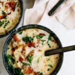 Instant Pot Zuppa Toscana Recipe with a spoon ready to serve