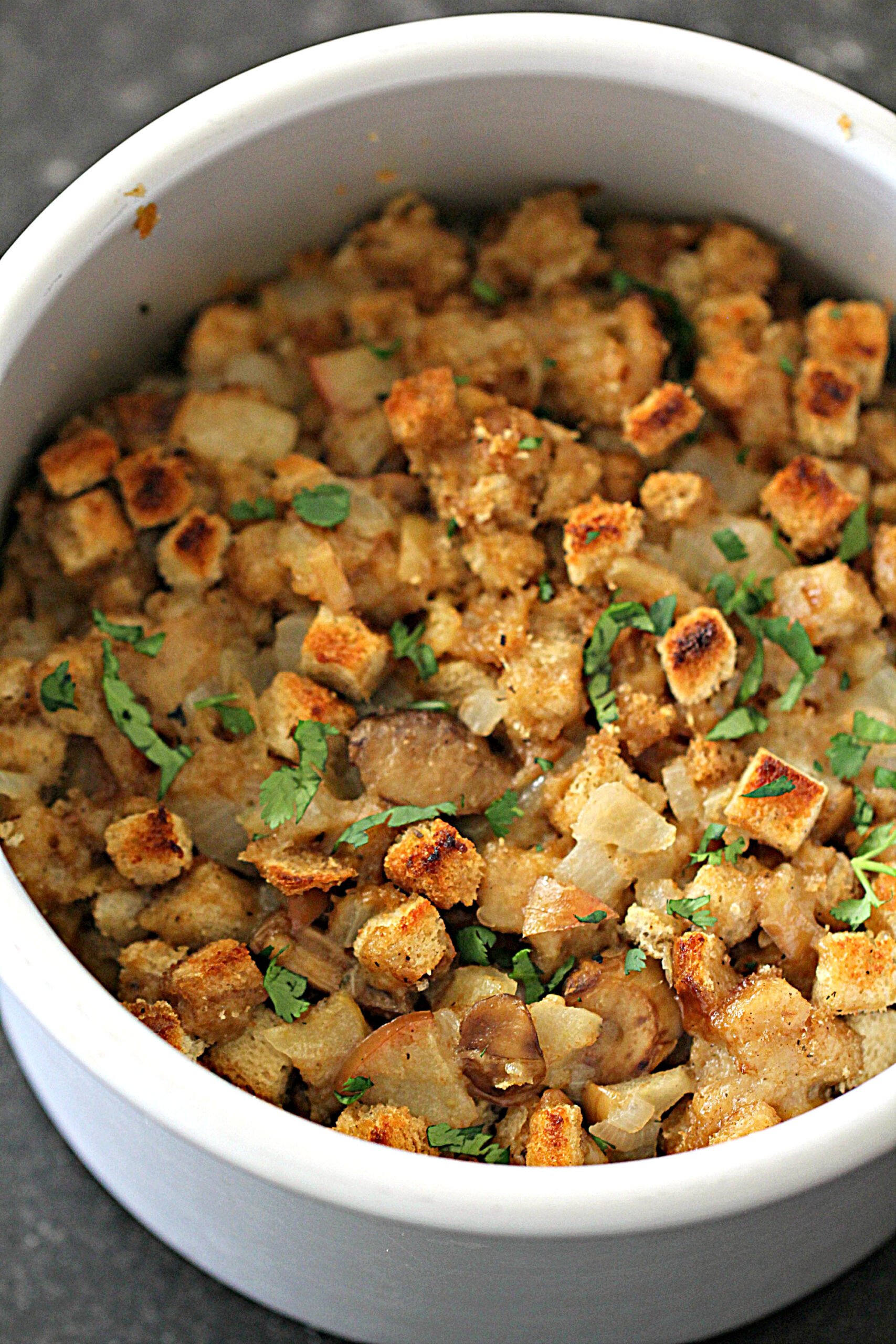 cooked stuffing in an Instant Pot