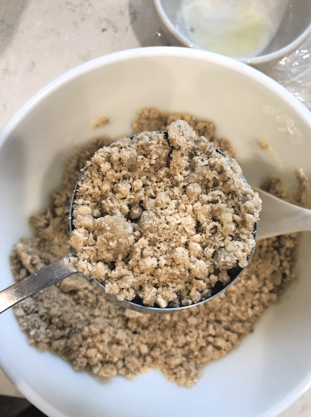 brown sugar crumble topping mixed together